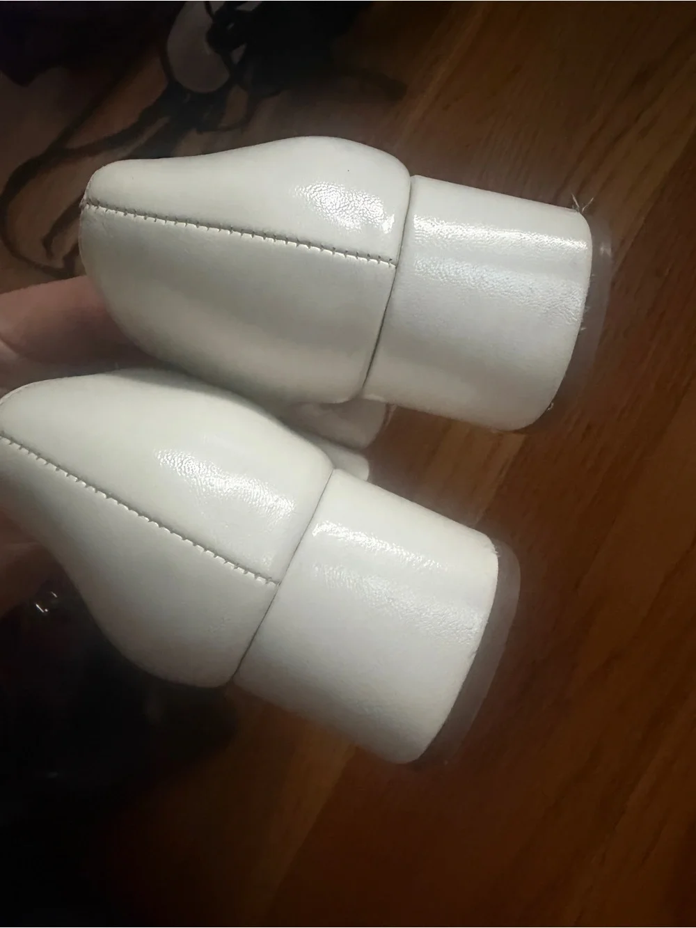 Elegant Cream Block Heel Pumps - Minimalist Women's Shoes